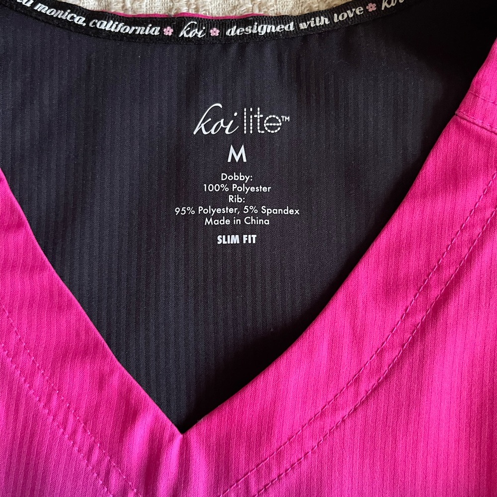 Koi Lite Fuchsia V-Neck Scrub Top